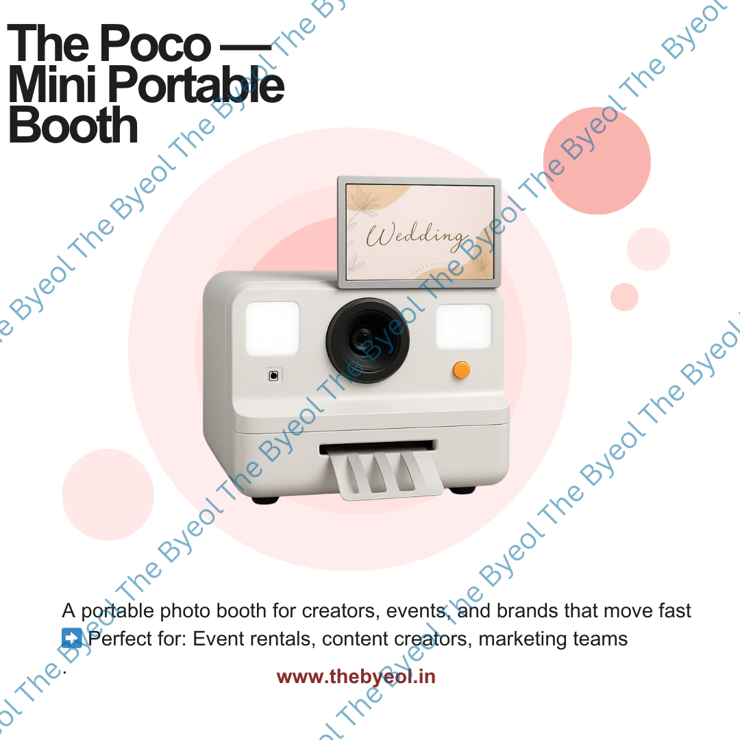 Mini portable booth graphic with pastel circle